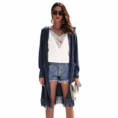 New Women Autumn Winter Wear Thin Hooded Coats Medium Long Section Long-sleeved Tassel Cardigan Hooded Coat
New Women Autumn Winter Wear Thin Hooded Coats Medium Long Section Long-sleeved Tassel Cardigan Hooded Coat