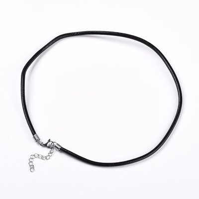 Leather Cord Necklace Makings with Stainless Steel Findings Black 177"183"45465cm 2mm
Leather Cord Necklace Makings with Stainless Steel Findings Black 177"183"45465cm 2mm