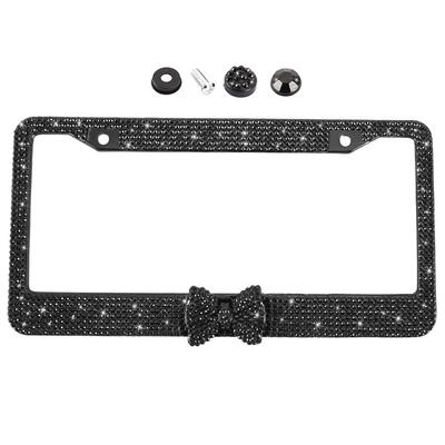 Handmade Bling Bling Rhinestones Stainless Steel License Plate Frame Black with A Bowknot
Handmade Bling Bling Rhinestones Stainless Steel License Plate Frame Black with A Bowknot
