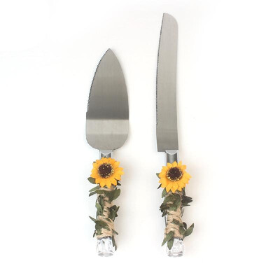 Stainless Steel Wedding Cake Knife & Server Set Crystal Handle with Artificial Sunflower Cake Cutter for Wedding Anniversary Birth
Stainless Steel Wedding Cake Knife & Server Set Crystal Handle with Artificial Sunflower Cake Cutter for Wedding Anniversary Birth