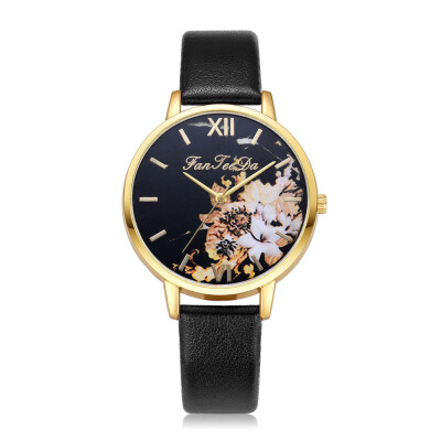 Hot Selling Women Watches Golden Border Plant Dial Quartz Wristwatch Simple Ladies Leather Strap Clock Relojes Para Mujer
Hot Selling Women Watches Golden Border Plant Dial Quartz Wristwatch Simple Ladies Leather Strap Clock Relojes Para Mujer