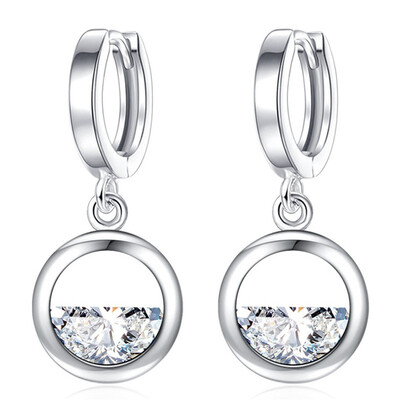 Hoop Pendants Earrings For Women Bride Party Jewelry Gifts White Gold Plated W10 
Hoop Pendants Earrings For Women Bride Party Jewelry Gifts White Gold Plated W10