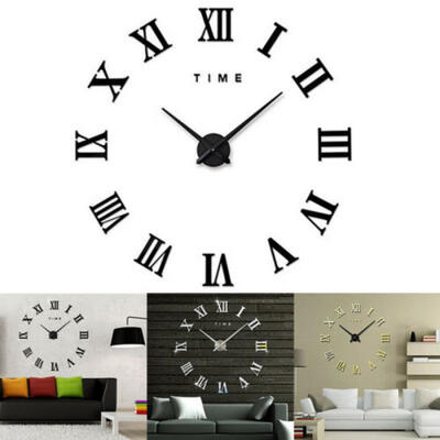 Large Wall Clock 3D Sticker Roman Numeral Mirror Watch DIY Wall Modern Art Decor
Large Wall Clock 3D Sticker Roman Numeral Mirror Watch DIY Wall Modern Art Decor