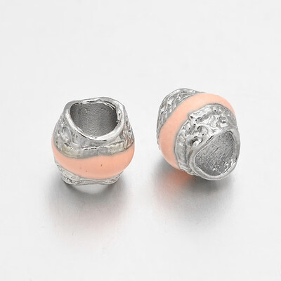 Platinum Plated Alloy Enamel European Beads Large Hole Rondelle Beads PeachPuff 95x9mm Hole 5mm
Platinum Plated Alloy Enamel European Beads Large Hole Rondelle Beads PeachPuff 95x9mm Hole 5mm