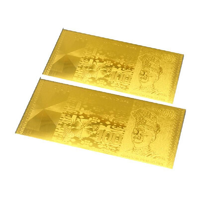 Malaysian Ringgit Banknote 24k Gold Foil Paper Commemorative Banknotes Collection MYR 100
Malaysian Ringgit Banknote 24k Gold Foil Paper Commemorative Banknotes Collection MYR 100