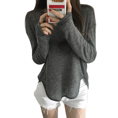 Spring Autumn O-Neck Irregular Tops Female Long Sleeve Cotton T Shirt Slim Casual T-shirt Women Basic Tees Shirts
Spring Autumn O-Neck Irregular Tops Female Long Sleeve Cotton T Shirt Slim Casual T-shirt Women Basic Tees Shirts