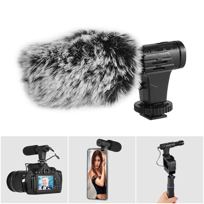 DSLR Camera Phone Microphone Interview Video Vlogging Recording Super-Cardioid Pickup Mini Mic with Earphone Monitor Hole Windscre
DSLR Camera Phone Microphone Interview Video Vlogging Recording Super-Cardioid Pickup Mini Mic with Earphone Monitor Hole Windscre