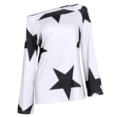 Womens Casual All-match Cool Style T-shirt Top Long Sleeves Big Round Collar Stars Print T-shirt Top
Womens Casual All-match Cool Style T-shirt Top Long Sleeves Big Round Collar Stars Print T-shirt Top