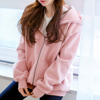 Roseonmyhand Women Hooded Fleece Long Sleeve Loose Casual Zip Pockets Solid Jacket Coat
Roseonmyhand Women Hooded Fleece Long Sleeve Loose Casual Zip Pockets Solid Jacket Coat
