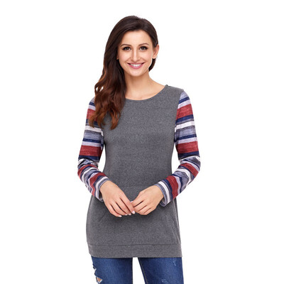 Round collar long sleeve multicolor striped two pockets pullover casual sports shirt sweatshirt
Round collar long sleeve multicolor striped two pockets pullover casual sports shirt sweatshirt