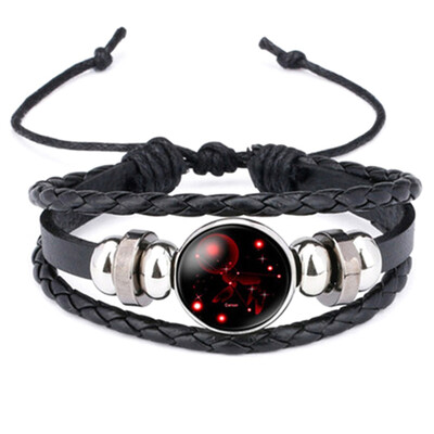 Unisex Men Women 12 Constellations Woven Leather Bracelets Bangles Zodiac Sign Cabochon Charm Bracelet Beautiful
Unisex Men Women 12 Constellations Woven Leather Bracelets Bangles Zodiac Sign Cabochon Charm Bracelet Beautiful