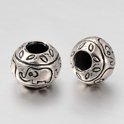 Alloy European Large Hole Beads Rondelle with Elephant Antique Silver 11x9mm Hole 45mm
Alloy European Large Hole Beads Rondelle with Elephant Antique Silver 11x9mm Hole 45mm