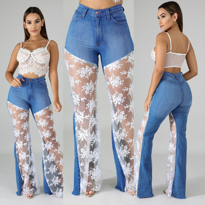 Tailored Fashion Women Seasons Casual Lace Spricing Hollow Out Jeans Broad-legged Pants
Tailored Fashion Women Seasons Casual Lace Spricing Hollow Out Jeans Broad-legged Pants