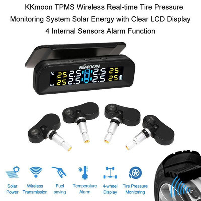 KKmoon TPMS Tire Pressure Monitoring System Wireless Real-time Solar Energy Clear LCD Display 4 Internal Sensors Alarm Function
KKmoon TPMS Tire Pressure Monitoring System Wireless Real-time Solar Energy Clear LCD Display 4 Internal Sensors Alarm Function