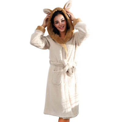 Gobestart Women Winter Coralline Plush Shawl Bathrobe Rabbit Ears Hat Robe Coat Pajamas
Gobestart Women Winter Coralline Plush Shawl Bathrobe Rabbit Ears Hat Robe Coat Pajamas
