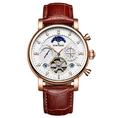 KINYUED Luxury 3ATM Water-Proof Automatic Mechanical Watch Genuine Leather Skeleton Man Business Wristwatch ChronoMoon PhaseWeek
KINYUED Luxury 3ATM Water-Proof Automatic Mechanical Watch Genuine Leather Skeleton Man Business Wristwatch ChronoMoon PhaseWeek