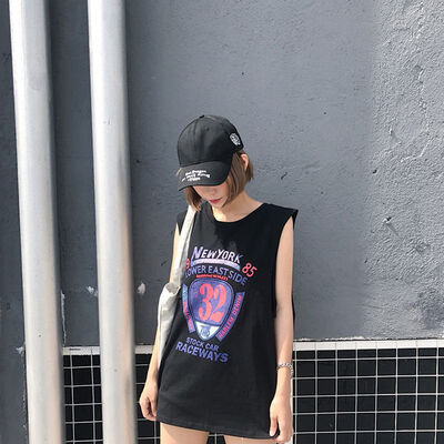 Summer Harajuku Style Student Sleeveless T-shirt Female Uniform Long Loose Korean Version t-shirt Letter Tops
Summer Harajuku Style Student Sleeveless T-shirt Female Uniform Long Loose Korean Version t-shirt Letter Tops
