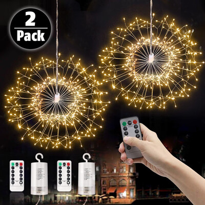 Fairy String Lights 150 LED Firework Lights Battery Operated Hanging Starburst Light 8 Modes Dimmable with Remote Control for Home
Fairy String Lights 150 LED Firework Lights Battery Operated Hanging Starburst Light 8 Modes Dimmable with Remote Control for Home