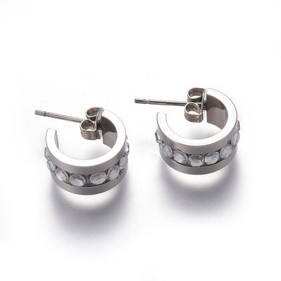 304 Stainless Steel Stud Earrings with Rhinestone&Ear Nuts Stainless Steel Color 14mm Pin 08mm
304 Stainless Steel Stud Earrings with Rhinestone&Ear Nuts Stainless Steel Color 14mm Pin 08mm