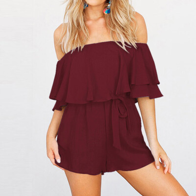 Starmoon Fashion Women Solid Off Shoulder Half Sleeve Ruffles Bandage Short Jumpsuits
Starmoon Fashion Women Solid Off Shoulder Half Sleeve Ruffles Bandage Short Jumpsuits