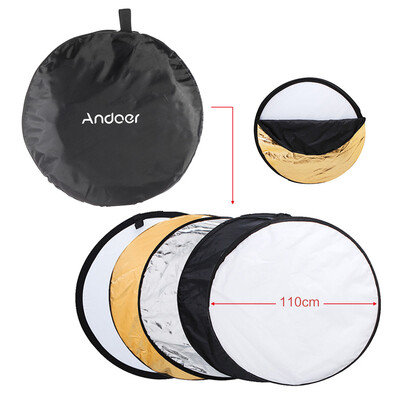 Andoer 43" 110cm Disc 5 in 1 Gold Silver White Black Translucent Multi Portable Collapsible Photography Studio Photo Light R
Andoer 43" 110cm Disc 5 in 1 Gold Silver White Black Translucent Multi Portable Collapsible Photography Studio Photo Light R