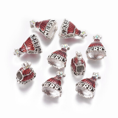 Tibetan Style Alloy European Beads Large Hole Beads with Enamel&Rhinestone Christmas Tree Crystal AB Antique Silver Red
Tibetan Style Alloy European Beads Large Hole Beads with Enamel&Rhinestone Christmas Tree Crystal AB Antique Silver Red