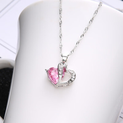 Blue Crystal Love Heart Birthstone Zirconia Necklace For Women Bridal Long Chain Wedding Necklace Silver Pendant Jewelry 2019
Blue Crystal Love Heart Birthstone Zirconia Necklace For Women Bridal Long Chain Wedding Necklace Silver Pendant Jewelry 2019