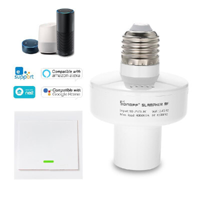 3PCS SONOFF Slampher ITEAD WiFi Smart Light Bulb Holder 433MHz RF E27 Wireless Lamp Holder Compatible with Amazon Alexa & for Goog
3PCS SONOFF Slampher ITEAD WiFi Smart Light Bulb Holder 433MHz RF E27 Wireless Lamp Holder Compatible with Amazon Alexa & for Goog