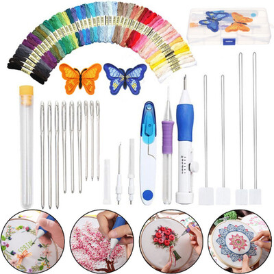 Cross Stitch Set Butterfly Magic Embroidery Pen Needle Punch Embroidery Set of Pen Tooling Crafts Including 50 Colors of Yarn
Cross Stitch Set Butterfly Magic Embroidery Pen Needle Punch Embroidery Set of Pen Tooling Crafts Including 50 Colors of Yarn