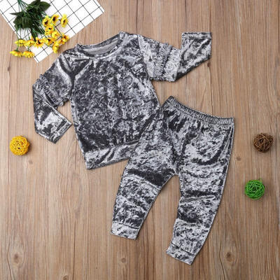 Little Girl Long Sleeve Velvet Pullover Sweatshirt Top Elastic Pants Kids Toddler Gray Sweatsuit Autumn Outfits
Little Girl Long Sleeve Velvet Pullover Sweatshirt Top Elastic Pants Kids Toddler Gray Sweatsuit Autumn Outfits