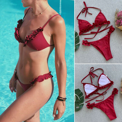 Roseonmyhand Women Two Piece Swimsuit Bikini Set Strappy Ruffled Flounce Swimwear Beachwear
Roseonmyhand Women Two Piece Swimsuit Bikini Set Strappy Ruffled Flounce Swimwear Beachwear