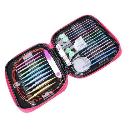 Greensen 26Pcs Interchangeable Aluminium Knitting Needle with 4Pcs Circular Plastic Wires Set
Greensen 26Pcs Interchangeable Aluminium Knitting Needle with 4Pcs Circular Plastic Wires Set