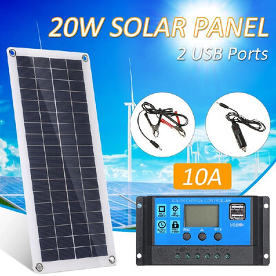 DC 5V18V Dual Output 20W Solar Panel with 2 USB Ports & Car Charge IP65 Water Resistance 12V24V Solar Charge Controller PWM Inte
DC 5V18V Dual Output 20W Solar Panel with 2 USB Ports & Car Charge IP65 Water Resistance 12V24V Solar Charge Controller PWM Inte