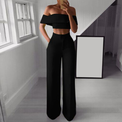 Tailored Women Fashion Solid Cold Shoulder Ruffle Shirt Button Zipper Wide Leg Pant Suit
Tailored Women Fashion Solid Cold Shoulder Ruffle Shirt Button Zipper Wide Leg Pant Suit