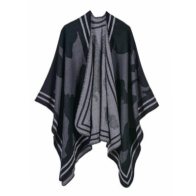 Women Poncho Cardigan Sweater Contrast Color Geometry Cashmere Capes Shawl Scarf Outerwear
Women Poncho Cardigan Sweater Contrast Color Geometry Cashmere Capes Shawl Scarf Outerwear
