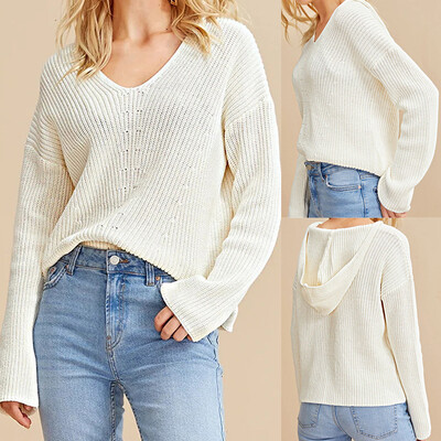 〖Follure〗Women Casual Pullover Knitted Solid Color Long Sleeve V-Neck Hoodie Sweater
〖Follure〗Women Casual Pullover Knitted Solid Color Long Sleeve V-Neck Hoodie Sweater