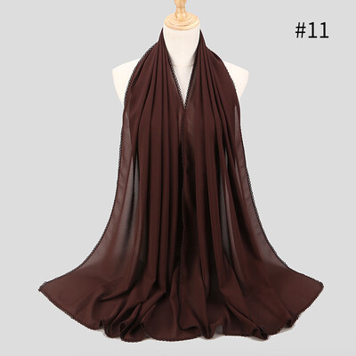 Elegant style ladies monochrome lace stitching scarf supply source pearl chiffon scarf Muslim MSL037
Elegant style ladies monochrome lace stitching scarf supply source pearl chiffon scarf Muslim MSL037