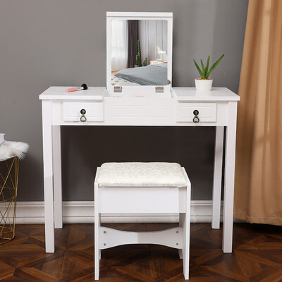 Gobestart Vanity Set With Flip Top Mirror Makeup Dressing Table Writing Desk With 2 Drawer
Gobestart Vanity Set With Flip Top Mirror Makeup Dressing Table Writing Desk With 2 Drawer