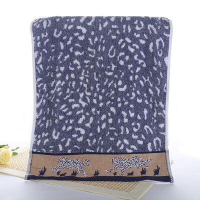 Fashion Cotton Leopard Print Towel Personal Gift Jacquard Yarn Towel Daily Towel Thick Absorbent Wash Daily Necessities