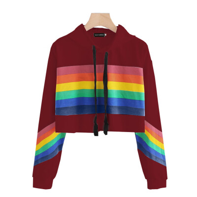 goldstrings Womens Casual Rainbow Striped Sleeve Drawstring Loose Pullover Hoodies Cropped Hoodies
goldstrings Womens Casual Rainbow Striped Sleeve Drawstring Loose Pullover Hoodies Cropped Hoodies