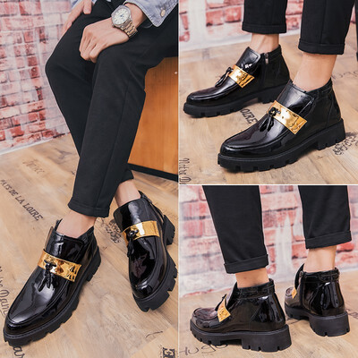 British pointed small shoes mens hair stylist set foot casual bright surface tide shoes Korean version of the thick bottom increased
British pointed small shoes mens hair stylist set foot casual bright surface tide shoes Korean version of the thick bottom increased
