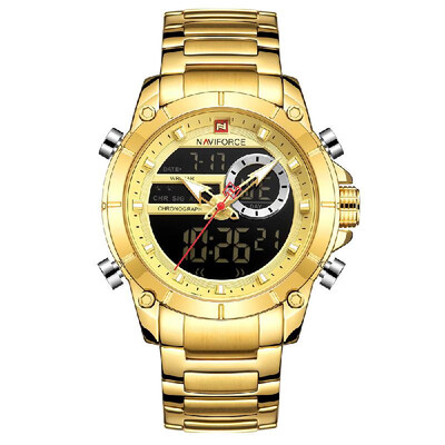 NAVIFORCE Stainless Steel Band Quartz Electronic Wristwatch Professional 3ATM Water Resistant GMT Time Multifunctional Luminous Do
NAVIFORCE Stainless Steel Band Quartz Electronic Wristwatch Professional 3ATM Water Resistant GMT Time Multifunctional Luminous Do