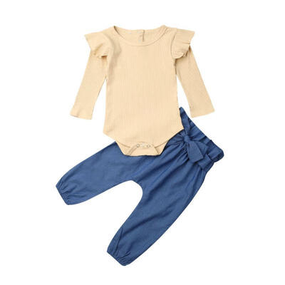 2PCS Newborn Baby Girl Outfit Ruffle Long Sleeve Romper Top High Waist Pants Trousers Clothes Set
2PCS Newborn Baby Girl Outfit Ruffle Long Sleeve Romper Top High Waist Pants Trousers Clothes Set