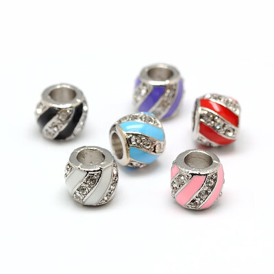 Platinum Tone Alloy Enamel Rhinestone European Beads Large Hole Drum Beads Mixed Color 10x8mm Hole 5mm
Platinum Tone Alloy Enamel Rhinestone European Beads Large Hole Drum Beads Mixed Color 10x8mm Hole 5mm