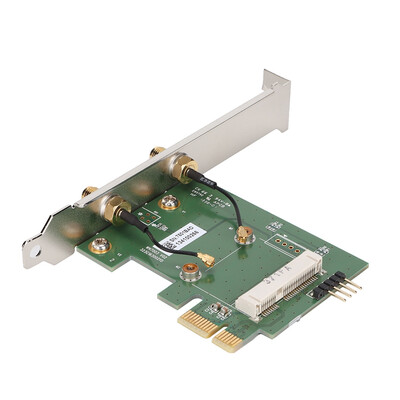 Greensen Wireless Wifi Network Adapter Card Mini PCI-EX1 to PCI-E Desktop Adapter with 2 Antennas
Greensen Wireless Wifi Network Adapter Card Mini PCI-EX1 to PCI-E Desktop Adapter with 2 Antennas