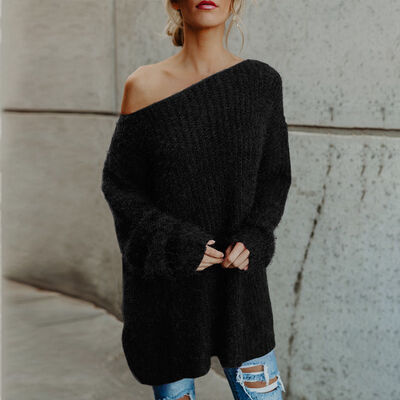 Autumn Winter Women Fashion Casual Solid Color Long Sweater Long Sleeve Off Shoulder Loose Knit Tops Sweater
Autumn Winter Women Fashion Casual Solid Color Long Sweater Long Sleeve Off Shoulder Loose Knit Tops Sweater