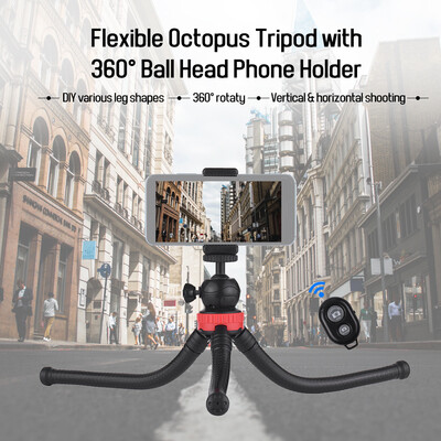 Flexible Octopus Tripod with 360° Ball Head Phone Holder Phone Remote Controller for GoPro Heor 65433 Yi Action Camera for Ca
Flexible Octopus Tripod with 360° Ball Head Phone Holder Phone Remote Controller for GoPro Heor 65433 Yi Action Camera for Ca