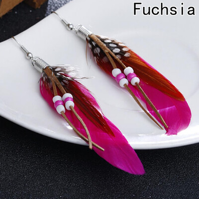2pair 10 Colors Beads Bohemian Wedding Statement Feather Hanging Earrings Fashion Jewelry Boho Long Dangle Earrings For Women
2pair 10 Colors Beads Bohemian Wedding Statement Feather Hanging Earrings Fashion Jewelry Boho Long Dangle Earrings For Women