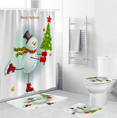 〖Follure〗4Pcs Christmas shower Curtain Bathroom Anti-slip Carpet Rug Toilet Cover Mat Set
〖Follure〗4Pcs Christmas shower Curtain Bathroom Anti-slip Carpet Rug Toilet Cover Mat Set