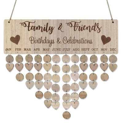 Wooden Calendar Board Sign Family Celebration&Birthday Reminder DIY Wood Craft for Home Decoration
Wooden Calendar Board Sign Family Celebration&Birthday Reminder DIY Wood Craft for Home Decoration